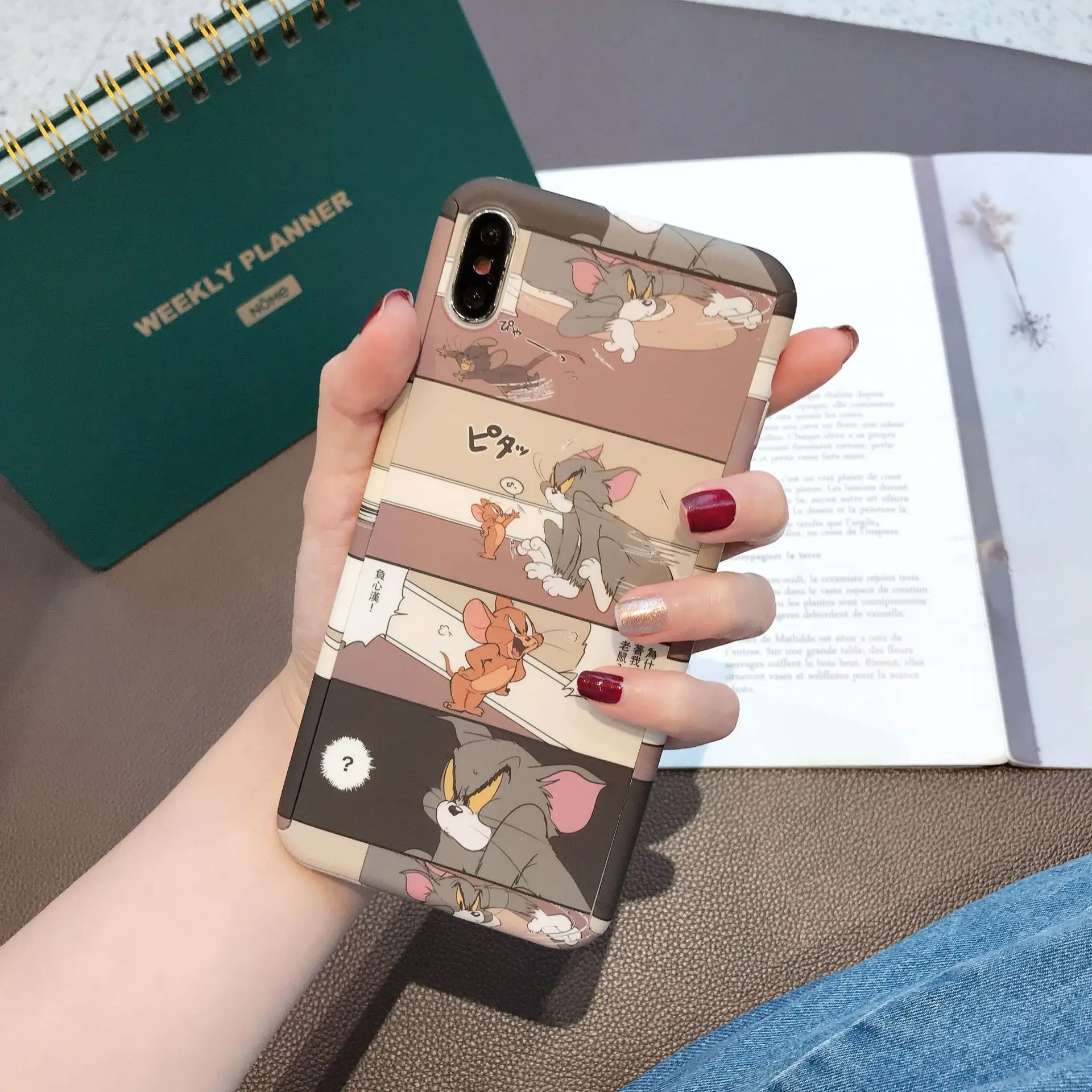 XR XS 7 8 Coque пластиковая жесткая задняя крышка милый мультфильм Том Джерри 360 Полный чехол для телефона для iPhone 6S 6 X XS Max 7 8PLus - Цвет: As the Picture