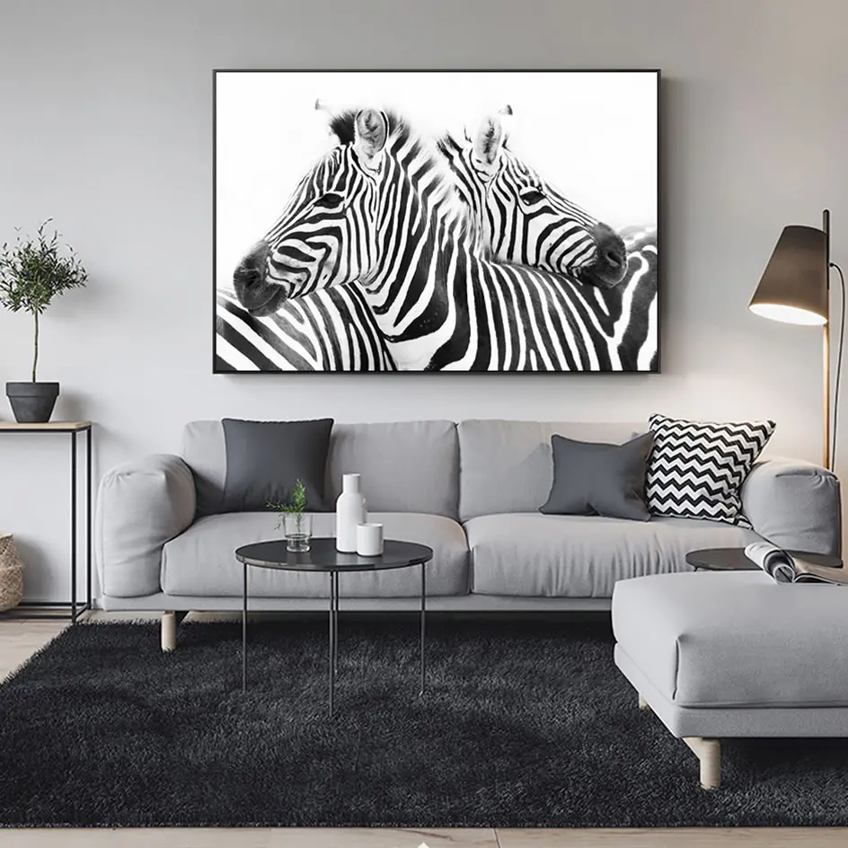 Zebra wall art, Black and white art, wild animal wall art Canvas