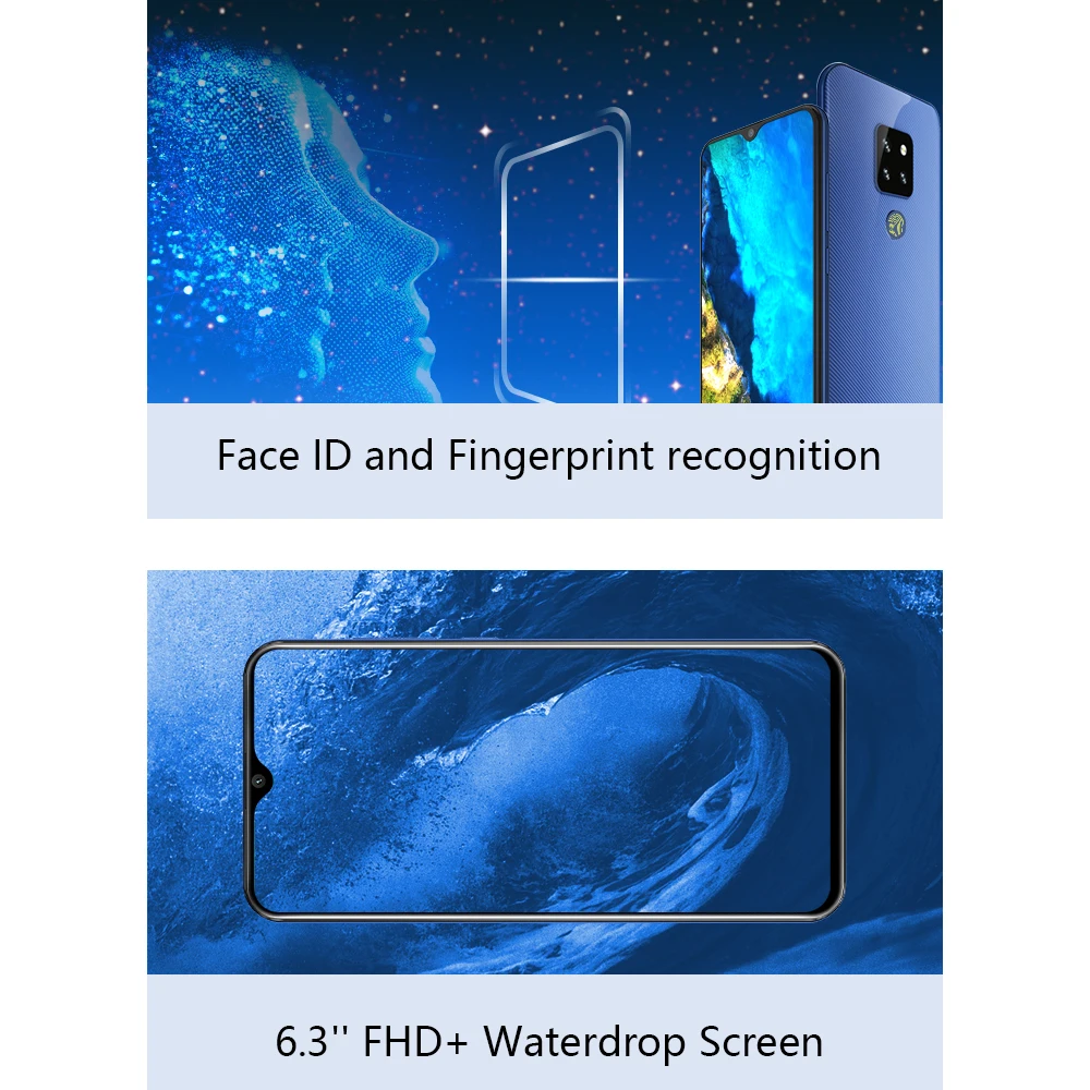  Cubot P30 4GB 64GB MT6763 Octa Core Android 9.0 Smartphone 6.3'' FHD+ Waterdrop Screen 2340*1080 40