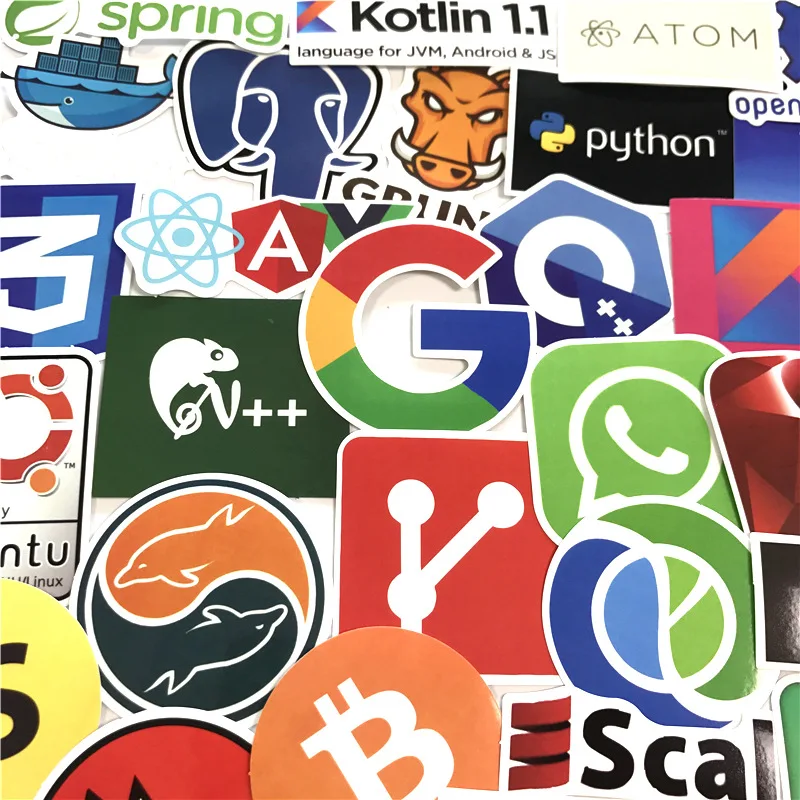 50 шт. наклейки для ноутбука и автомобиля Интернет Java JS XML облачный Докер язык