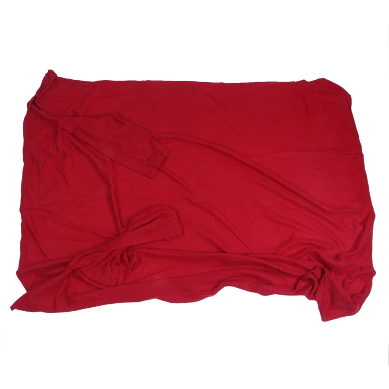 

NEW-Cosy Thick Plush Snuggle Fleece Blanket With Sleeves Wine Red