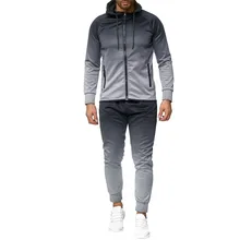 Мужской осенний покраска полный Тренировочный Набор на молнии печати Толстовка Топ брюки наборы спортивный полный спортивный свитер