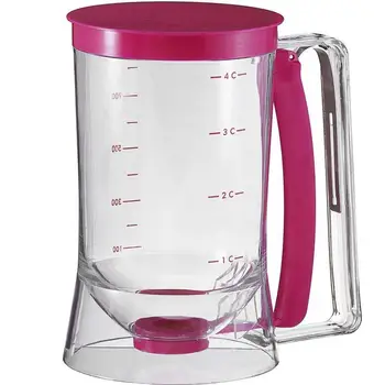 

Pancake Cupcake Batter Dispenser Tool for Cupcakes Muffins Creeps Cake Belgian Waffles Cup with Measuring Label Baking Accessory