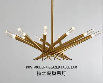 

JUBILANT Postmodern Lights Carbon Steel Bird House LED Luxury Chandelier Nordic Living Room Hanging Lamps Restaurant Lighting