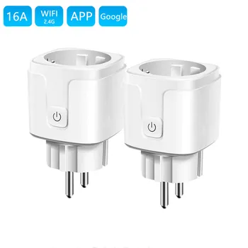 

Smart WiFi Plug Adaptor 16A Remote Voice Control Power Monitor Socket Outlet Timing Function work with Alexa Google Home