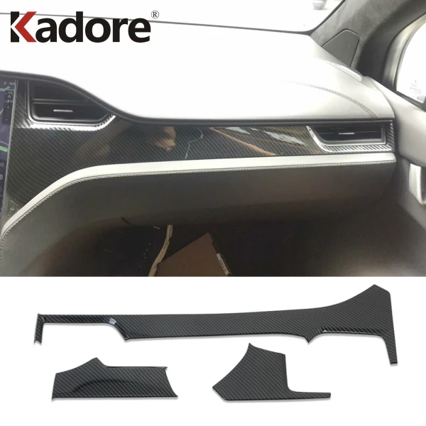 Для Tesla Model X 2016 2017 2018 2019 из углеродного волокна для салона автомобиля переднее