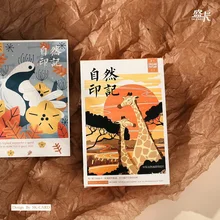 30 листов/набор милые животные и природа открытка натуральный отпечаток поздравительная открытка подарок на день рождения открытка с сообщением