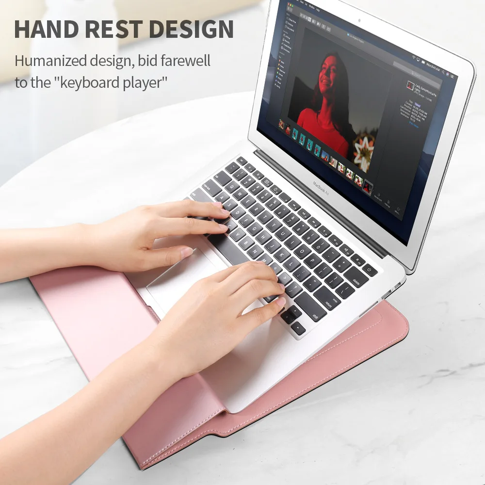 Laptop Sleeve Case Bag For MacBook Air Pro M1 13 A2338 A2337 PU Leather Laptop Carry Sleeve for 12 13 13.3 16 Leather Sleeve Bag