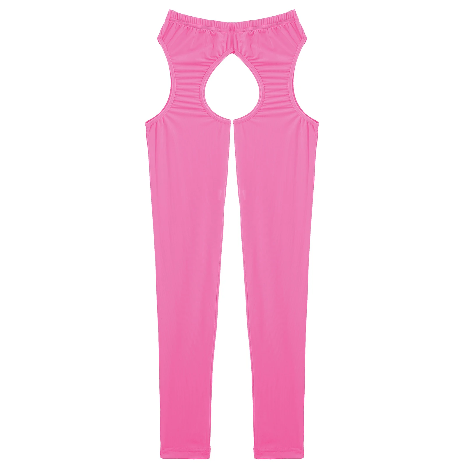 Women's Oil Glossy Shiny Crotchless Footed Tights Pantyhose Hollow Out Leggings Hot Pants Sexy Lingerie Nightwear Clubwear