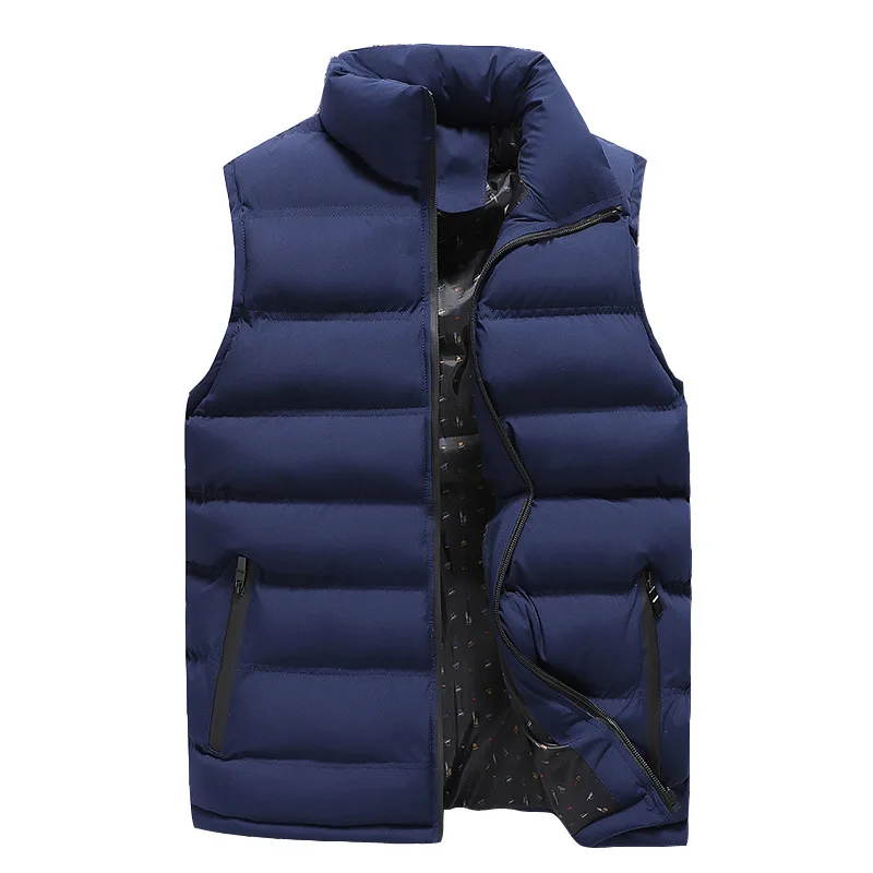 

Mens Vest Plus Size 6XL 7XL 8XL Winter Jacket Men Casual Body Warmer Sleeveless Waist Coat Solid Stand Collar Zipper Erkek Yelek