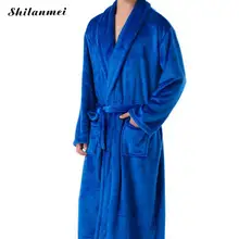 Модный повседневный мужской Халат мужские халаты длинный рукав воротник с лацканами мужской фланелевый Халат с поясом плюшевое кимоно теплый мужской Халат пальто