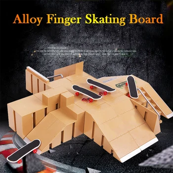 

Mini Alloy Finger Skating Board Skate Park Kit Venue Combination Toys Children Skateboard Ramp Track Educational Toy Set