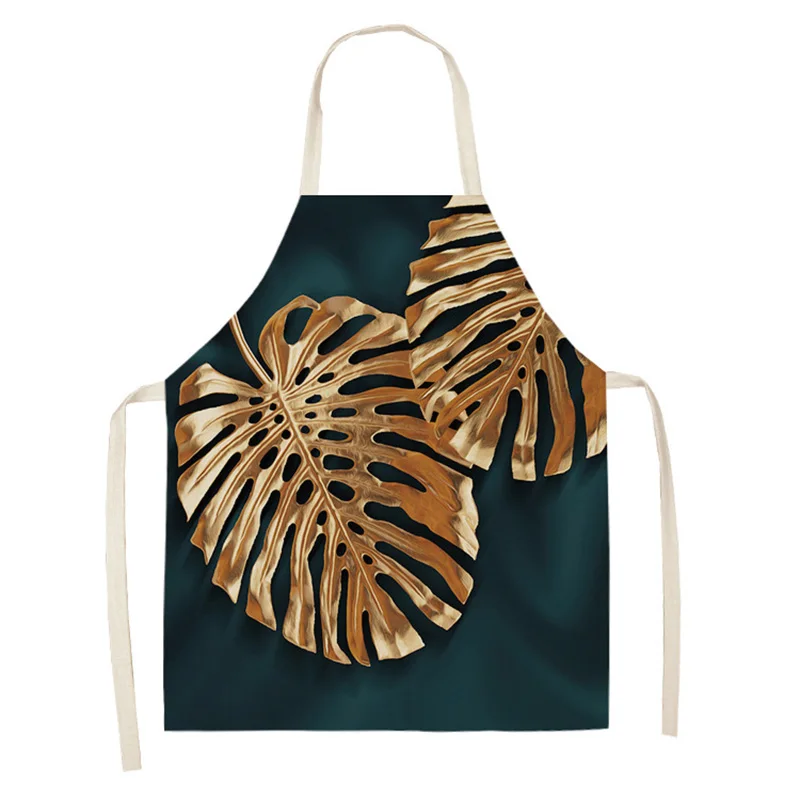 Multifunction Kitchen Apron Women Creative landscape Cotton Linen Sleeveless women Chef Cooking Aprons Kitchen 68*55cm 0063