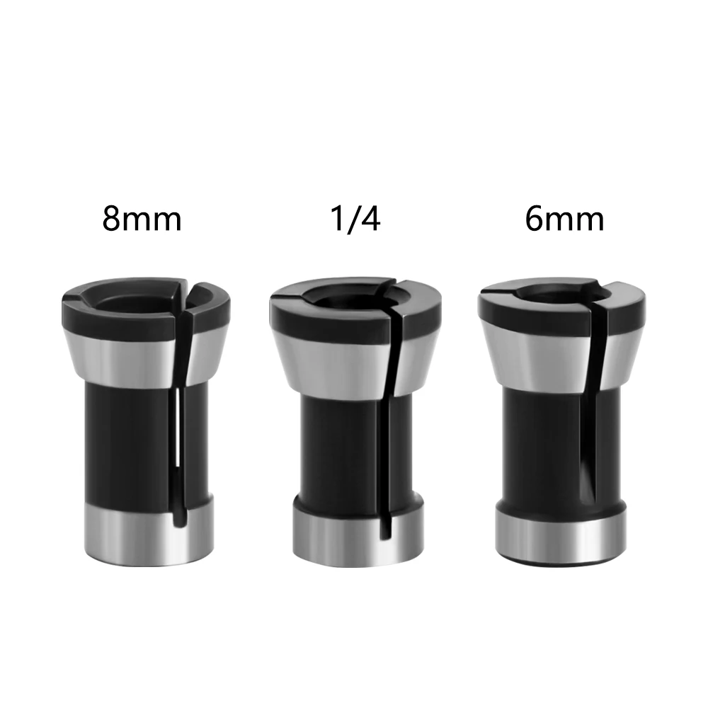 LAVIE 1pc 3PCS Set Spannzangen 6,35mm 8mm 6mm Spannzange Gravur Trimmen Maschine Elektrische Router fräser Zubehör – Detail 5