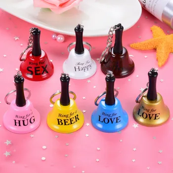 

New English Metal Hand Bells Keychain Creative Bell Pendants Travel Crafts Bells Random letters