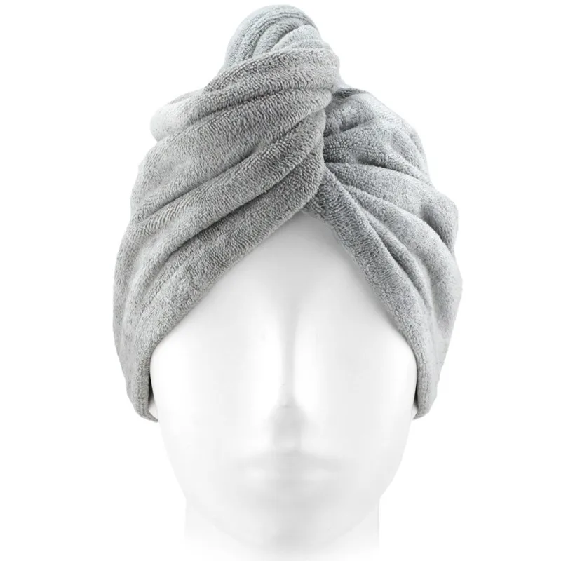 

Women Solid Color Concise Dry Hair Cap Coral Velvet Thick Water Absorption Quick-drying Towel nm