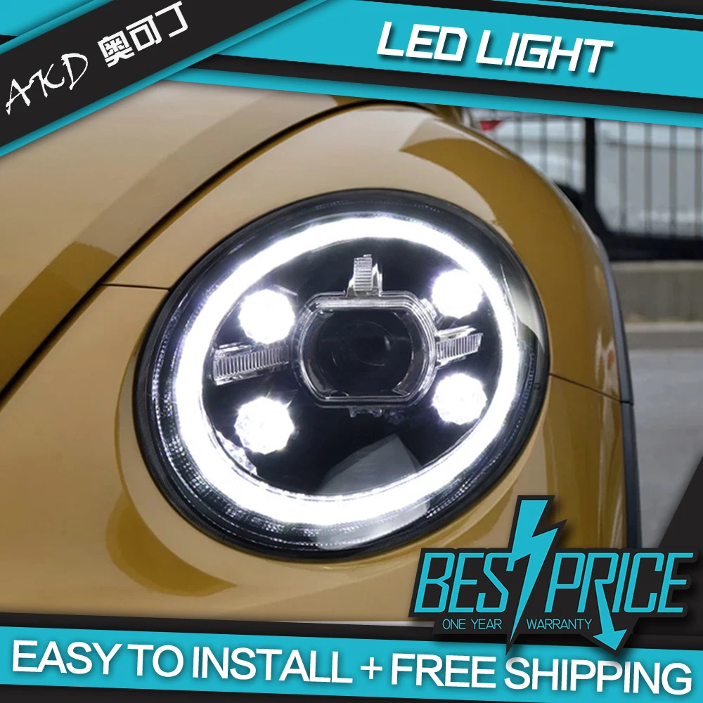 

AKD автостайлинг для VW Beetle фары 2013-2020 Beetle светодиодная фара DRL Передняя лампа светодиодный проектор дальний ближний свет аксессуары