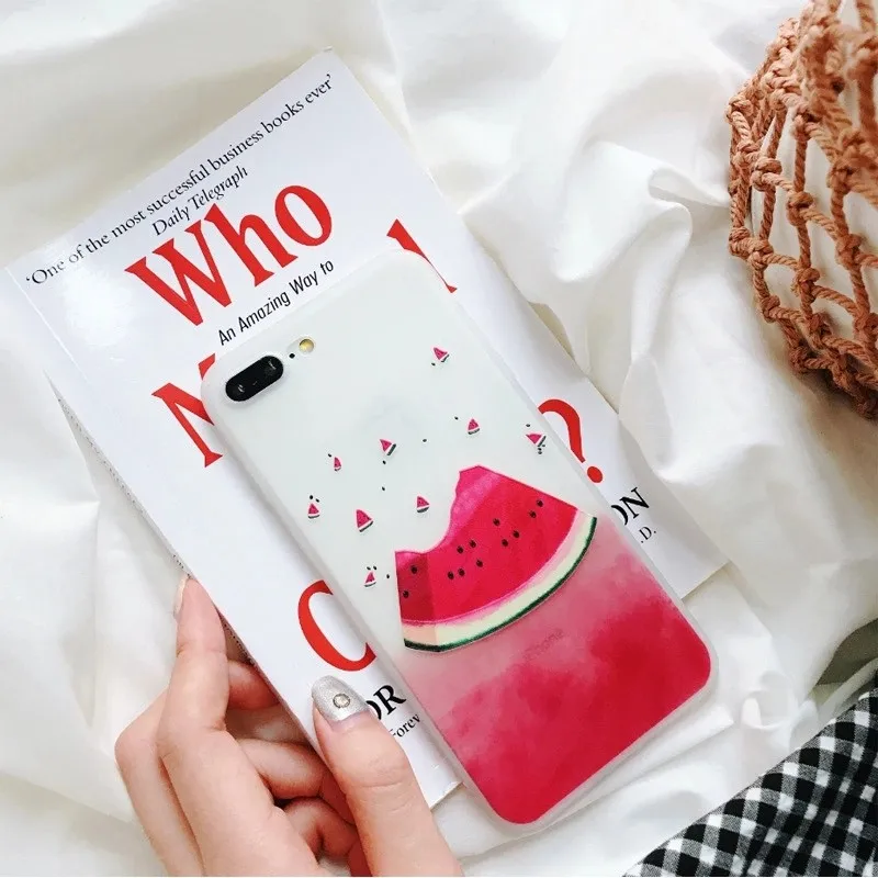 

Small fresh fruit Cover Case For iphone 6 7 8 X XS Plus Soft Scrub Mobile Shell Cartoon Case For iphone 11 Pro max phone iphone