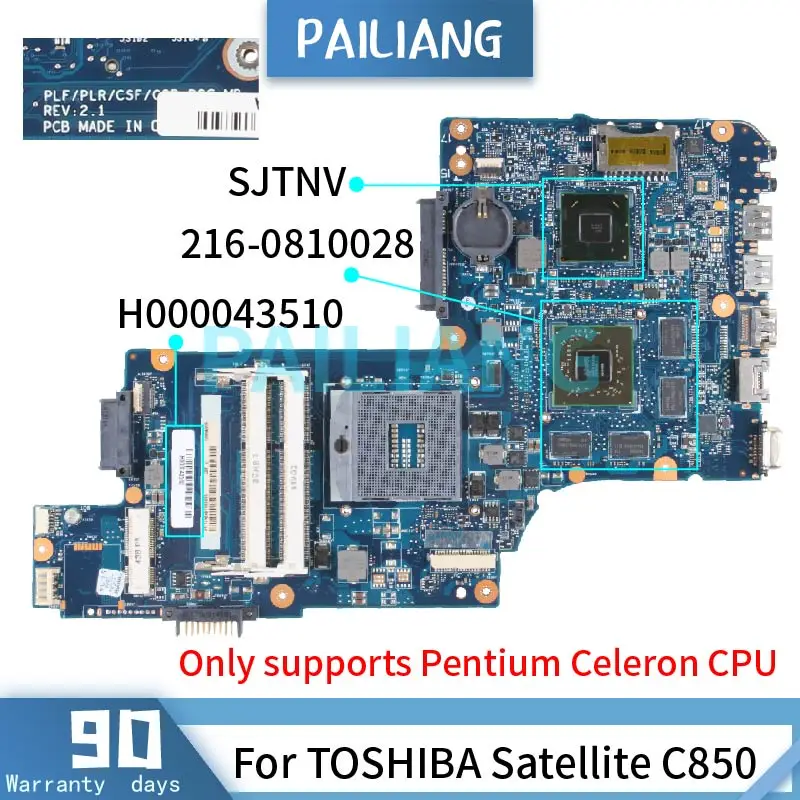 Motherboard Toshiba Toshiba Satellite C850 Graphics Card For