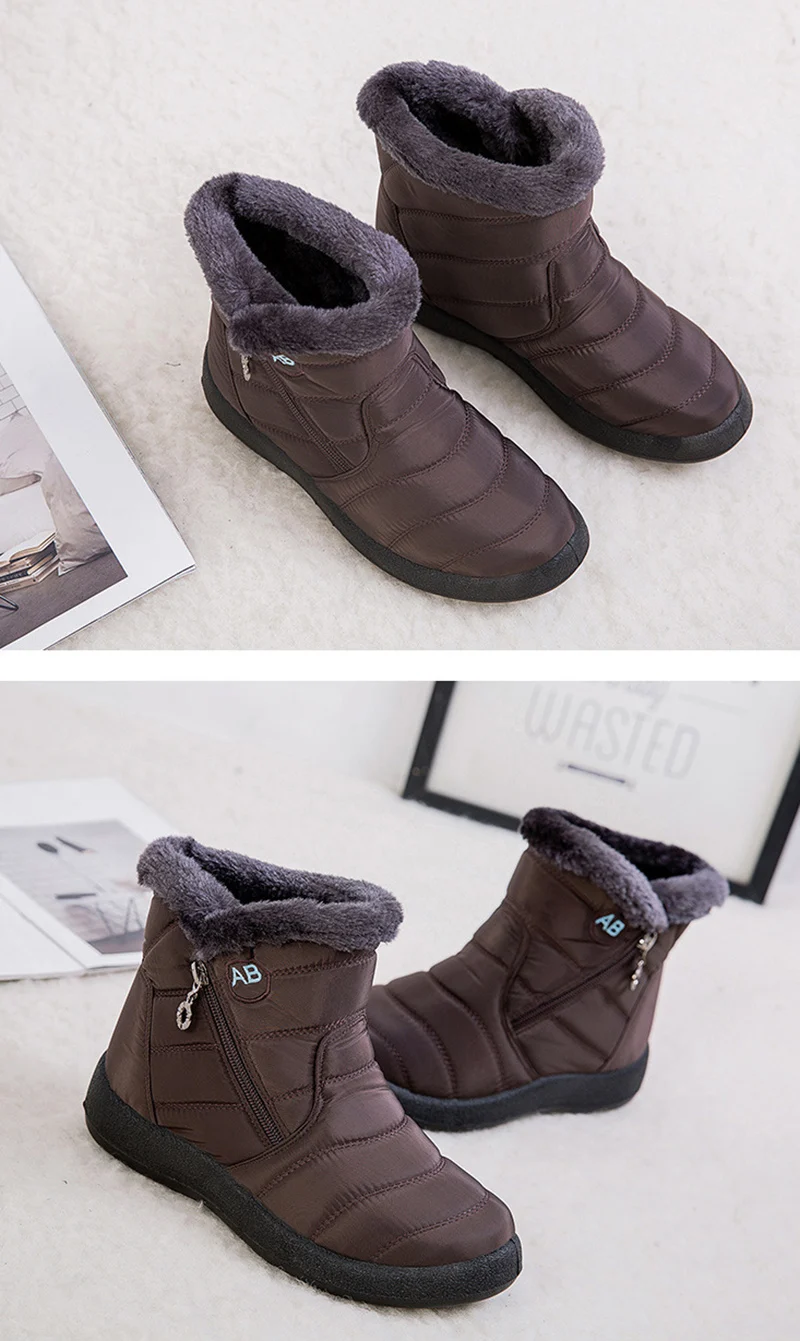 Waterproof Winter Quilted Ankle Boots