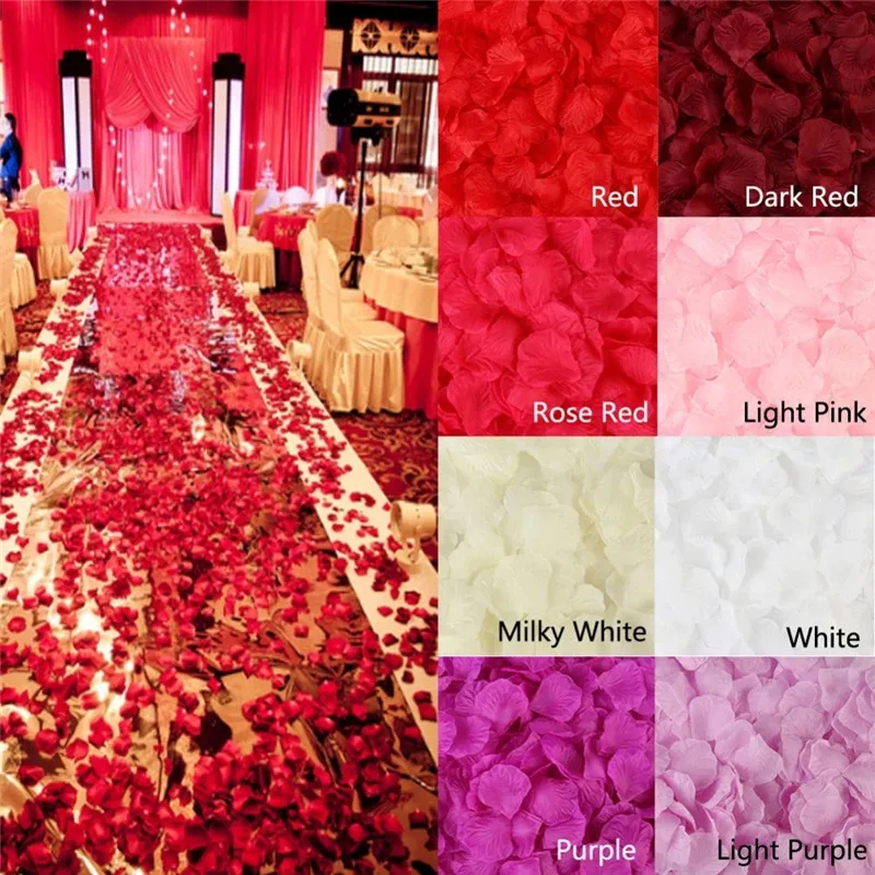 500Pc Wedding Rose Petals Decorations Artificial Flowers Girl