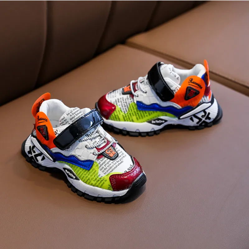 Лидер продаж; спортивная обувь для мальчиков и девочек; нескользящая резиновая подошва; детская прогулочная обувь; сезон весна-осень; модные детские кроссовки