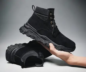 

Men's shoes autumn tide shoes high help Martin men's boots in the desert rhubarb tooling winter men's booties