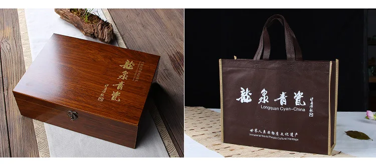 Пустой горный Xinyu керамический чайный набор кунг-фу 10 головок набор Longquan Celadon чайный сервиз весь набор Подарочная коробка бизнес подарок