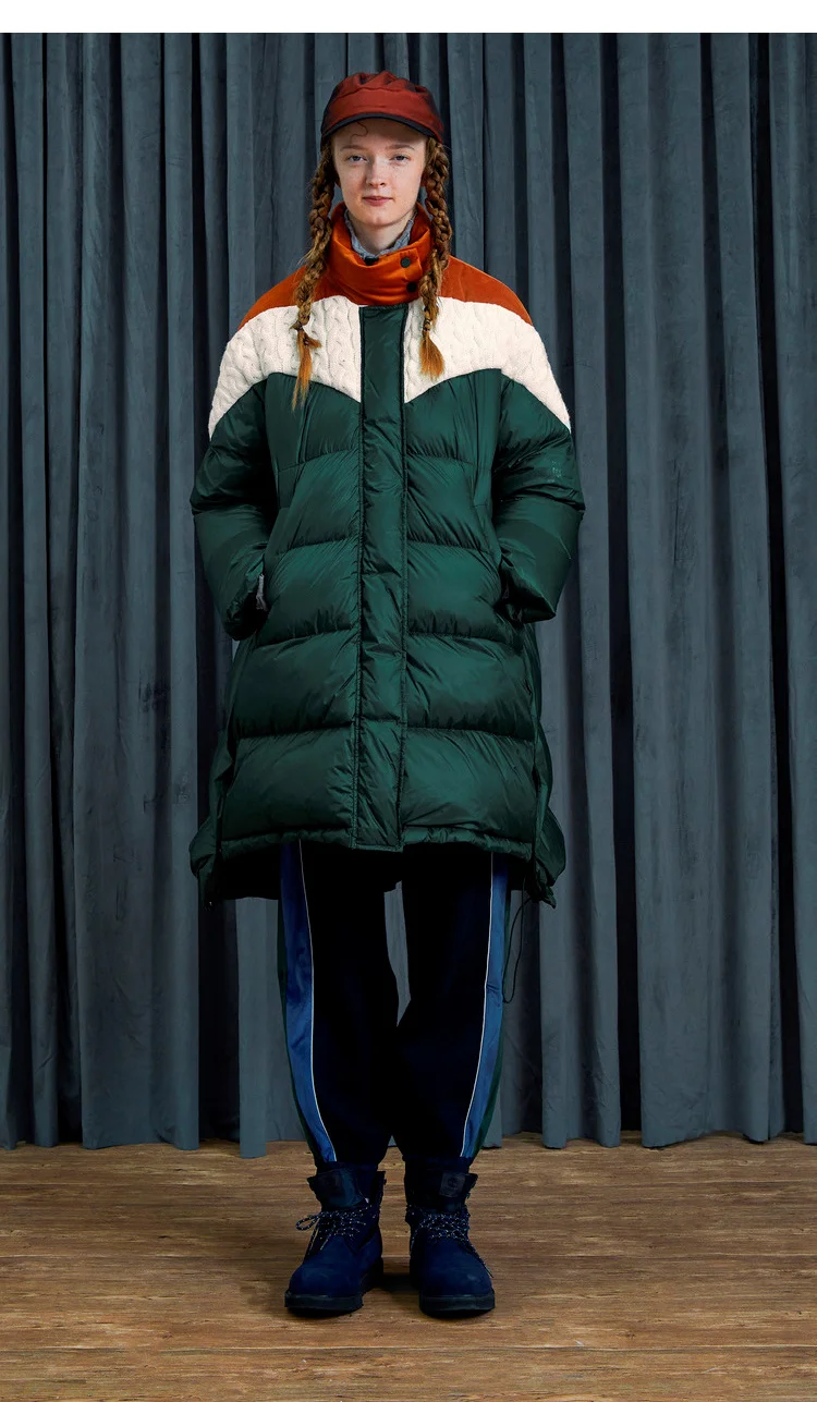 11.11Original Design AIGYPTOS Women Brief Casual Loose Thick Warm High Collar Long Puffer Coat Winter Clothes Down Jacket