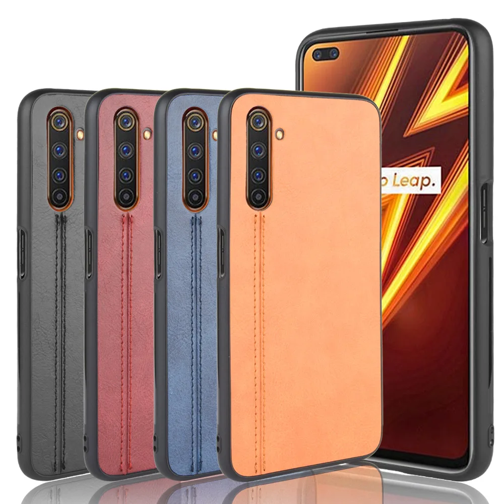 Для OPPO Realme 6 Pro чехол из натуральной кожи для Чехол телефона s задняя крышка Модный