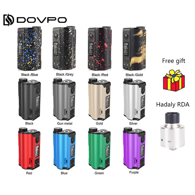 Оригинальный сквонк мод DOVPO с верхней стороной 200 Вт большой бутылкой Squonk 10 мл и OLED