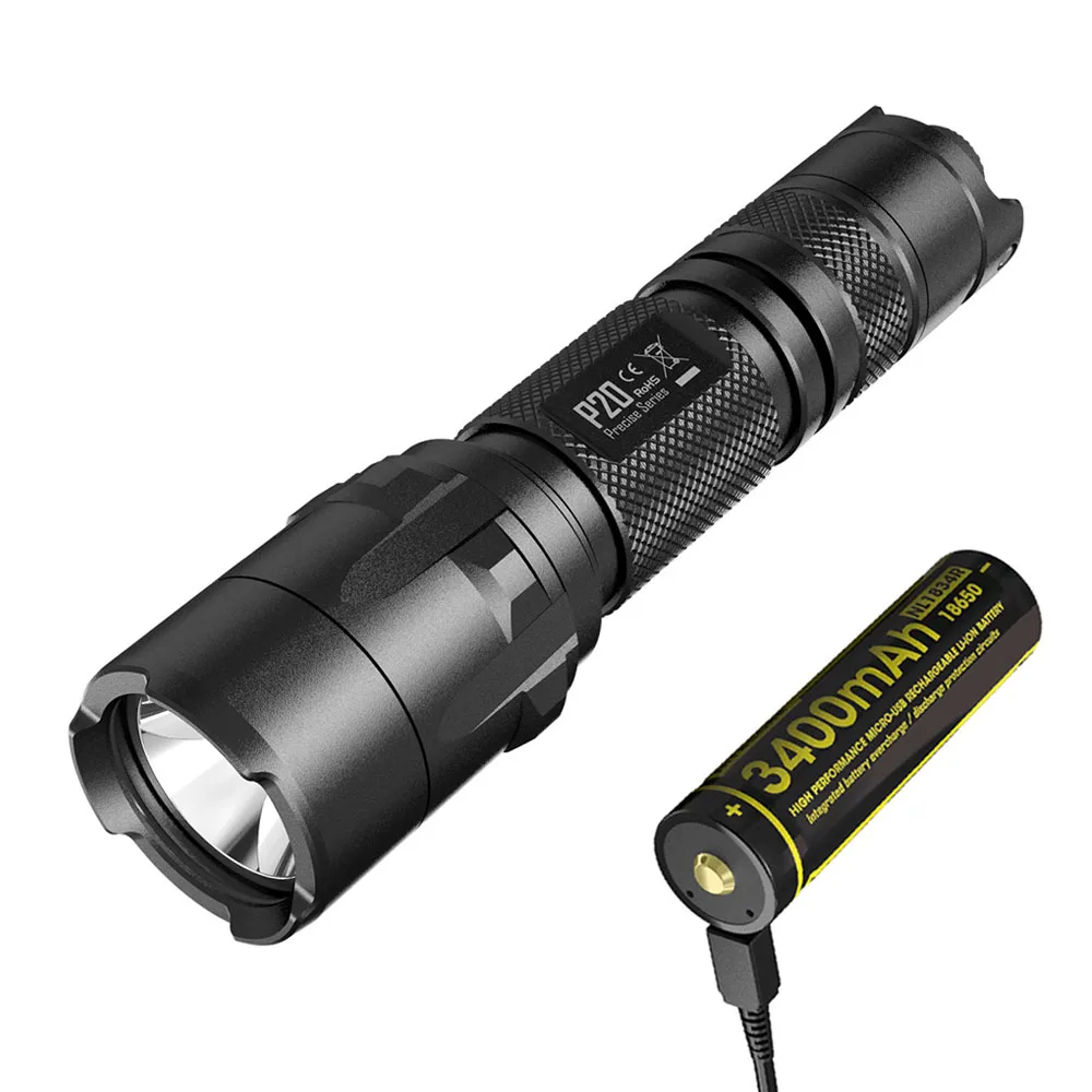 Тактическая лампа вспышка NITECORE P20 светодиодный фонарь максимальной яркости 800