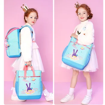 

Tutorial Tote Bag School Backpack Bookbag for Primary Middle School Students Portable Stationery File Bag Book Handbag For Girls