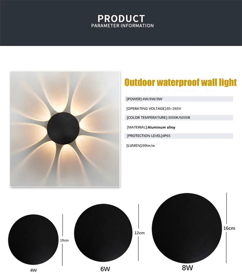 Lâmpada de Parede ao ar Água para Cima Iluminação do Corredor Ip65 à Prova Luz da Parede para Casa Livre Dwaterproof Baixo Escada Quarto Cabeceira Banheiro Led 2 Luminárias de parede