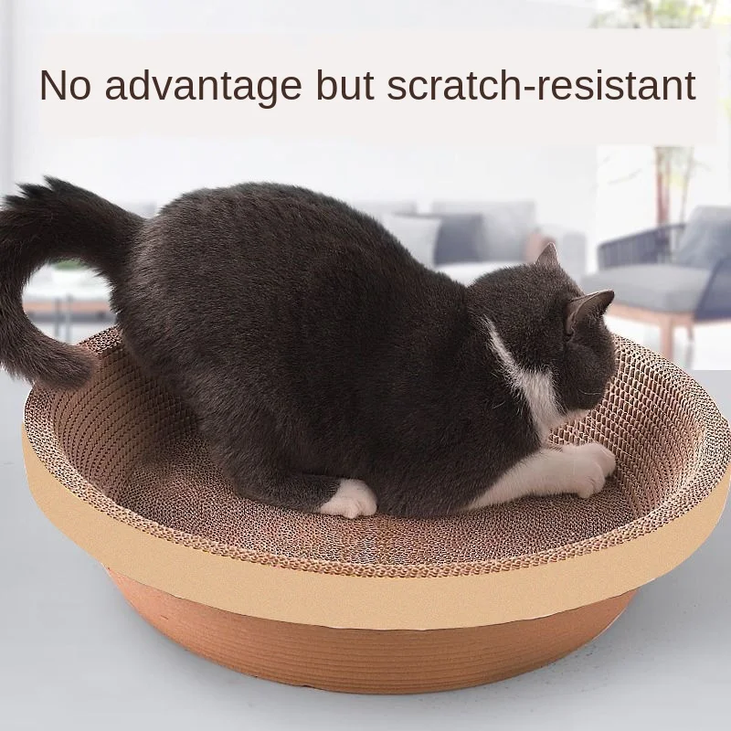 

Cat's claw board bowl type cat's claw bowl corrugated paper non chip bowl shaped cat's paw basin cat's articles cat's toy