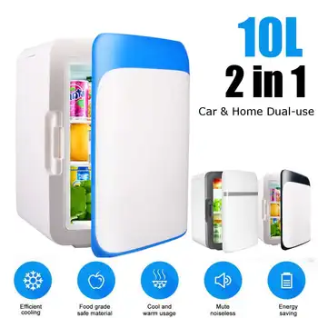 

12V 10L Auto Car Mini Fridge 2 In 1 Free-standing Less Noise Car Refrigerator Portable Geladeira for Cars Van Coche Camping