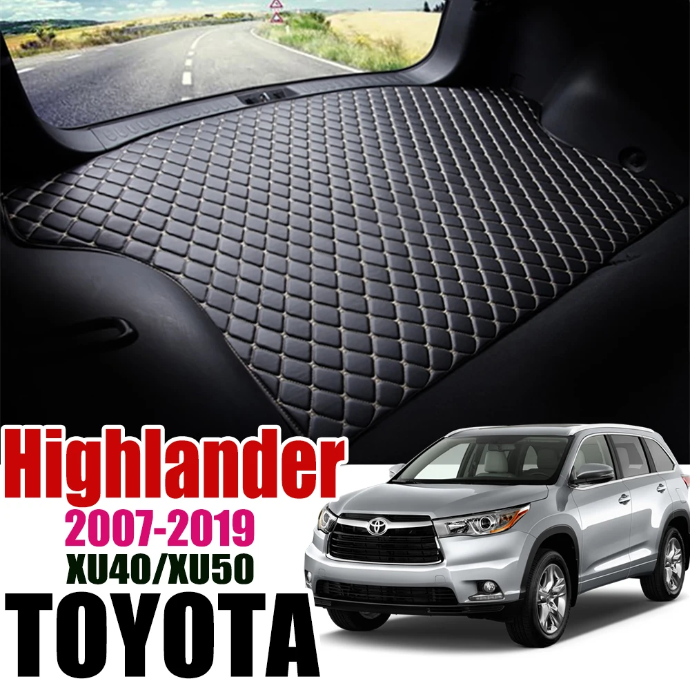 Для Toyota Highlander 2007-2019 кожаный коврик для багажника автомобиля XU40 XU50 загрузки