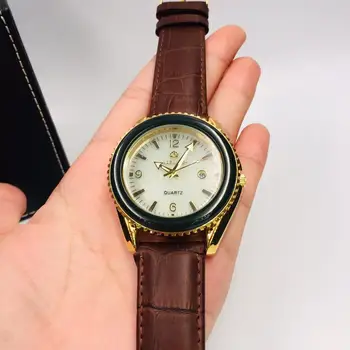 

NEW PURE NATURAL HETIAN JADE WHITE JADE MEN'S WATCH STAINLESS STEEL WATERPROOF CALENDAR MEN WATCHES BUSINESS QUARTZ WRISTWATCH