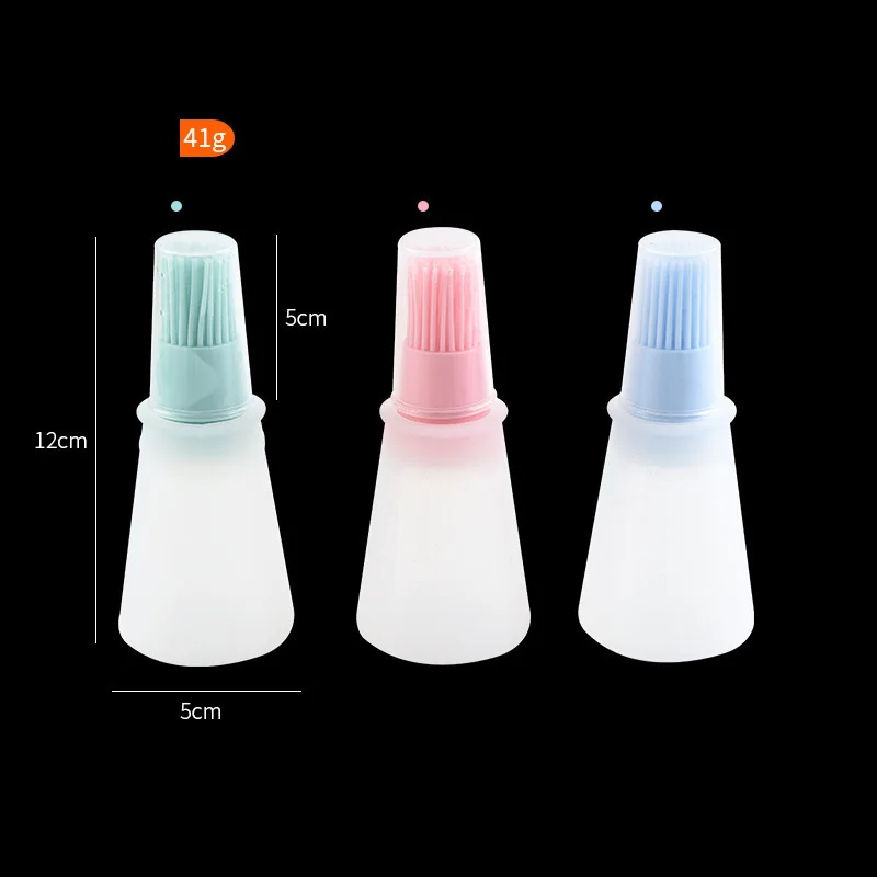 Portable Silicone Oil Bottle with Brush Grill Oil Brushes Liquid Pastry for Kitchen Baking BBQ Tool Kitchen Tools for BBQ