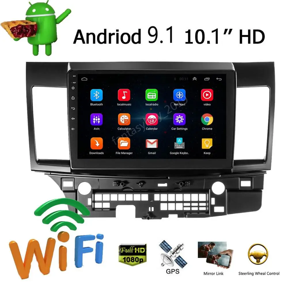Автомобильный мультимедийный плеер на Android 9 1 для MITSUBISHI LANCER 20082010 2011 2015 10 дюйма 2 DIN