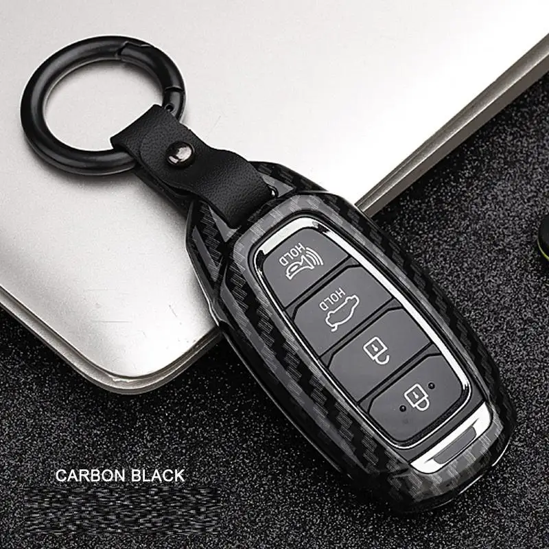 Carbon Автомобильный брелок из углеродного волокна для hyundai i30 Ix35 KONA Encino Solaris Azera Grandeur Ig Accent Santa Fe Palisade - Название цвета: Carbon