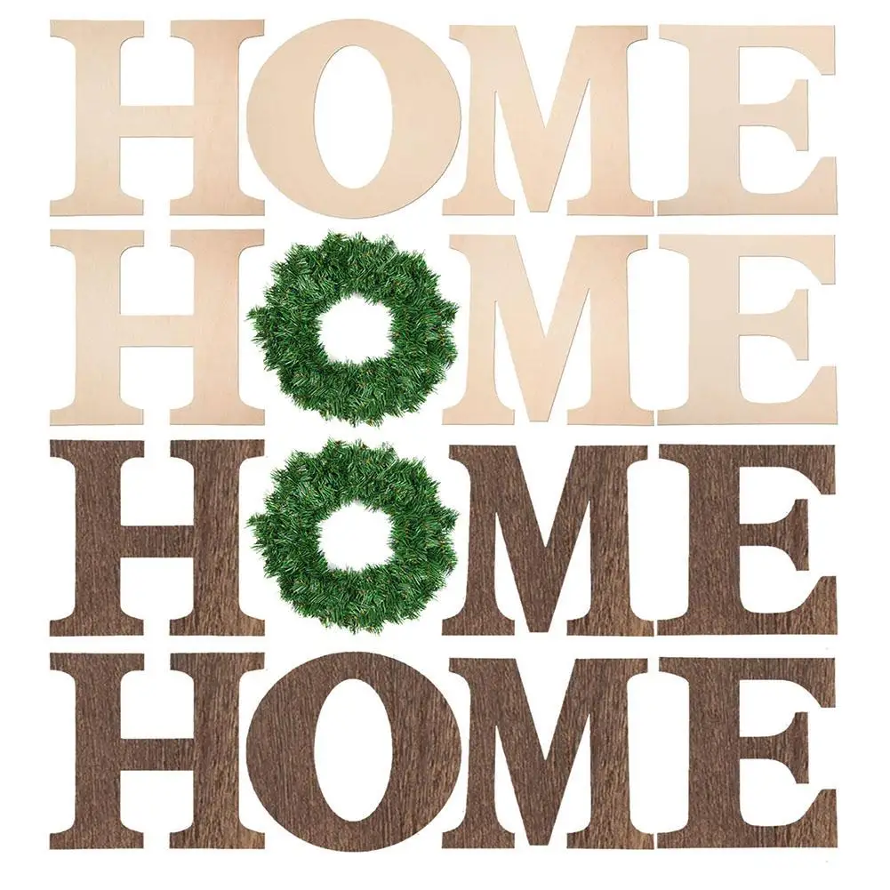 4Pcs/Set Wooden HOME Letter DIY Handcrafted Pendant Wall Handicraft Ornament Household decorative arts crafts Home Decor afbeelding
