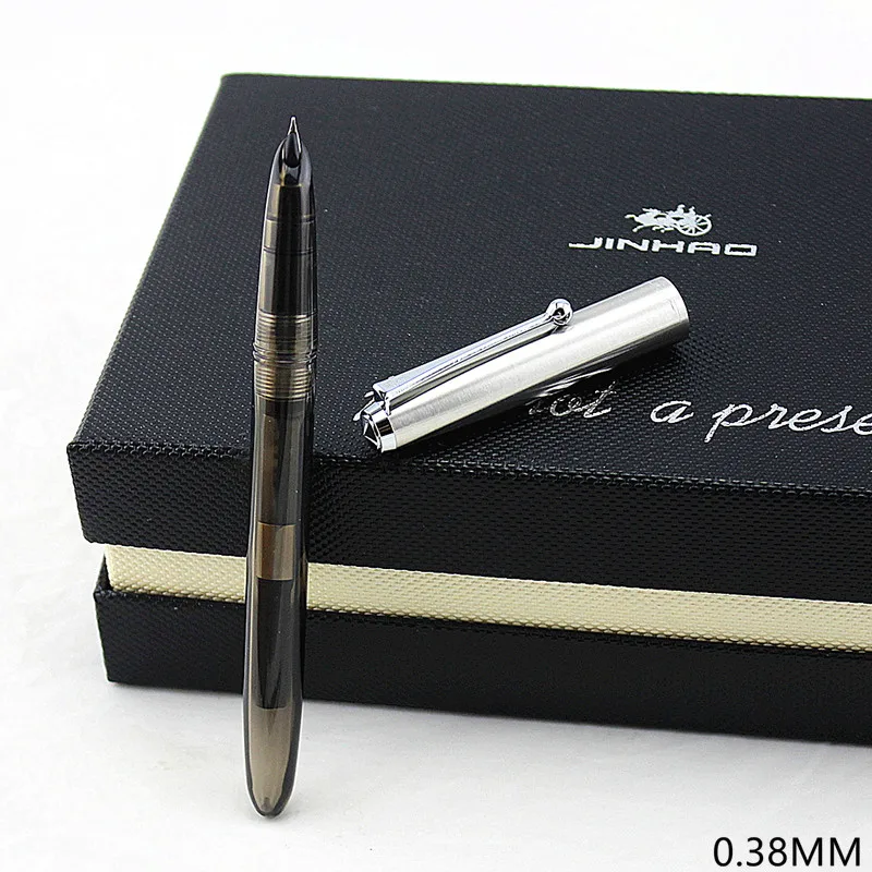 Jinhao 51A прозрачная деревянная перьевая ручка роскошные 0 38 мм тонкие перьевые