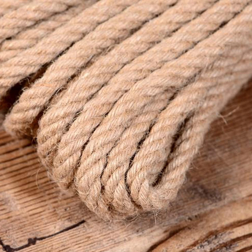 

Плетеная веревка в стиле ретро, 0,55 дюйма, 14 мм, натуральный джутовая пеньковая верёвка