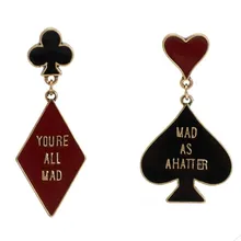 A373 Гладкий минималистичный темперамент хипстер личности преувеличенные игральные карты Асимметричные женские серьги