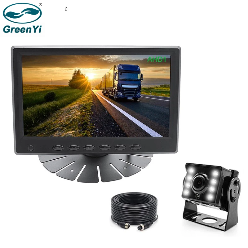 GreenYi New AHD 1024x600P 7 Inch 4PIN IPS Screen AHD Car Monitor With