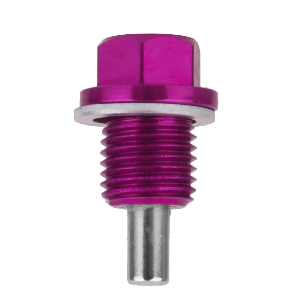 M14X1.5mm Anodized Magnetic Engine Oil Sump Drain  Plug Universal Purple