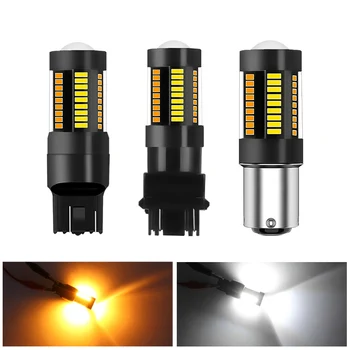 

Turn Signal Light T20 1157 BAY15D P21/5W T25 7443 LED Bulbs Car Dual Color White Amber 4014 66SMD Reverse Brake Lights Lamp 12V