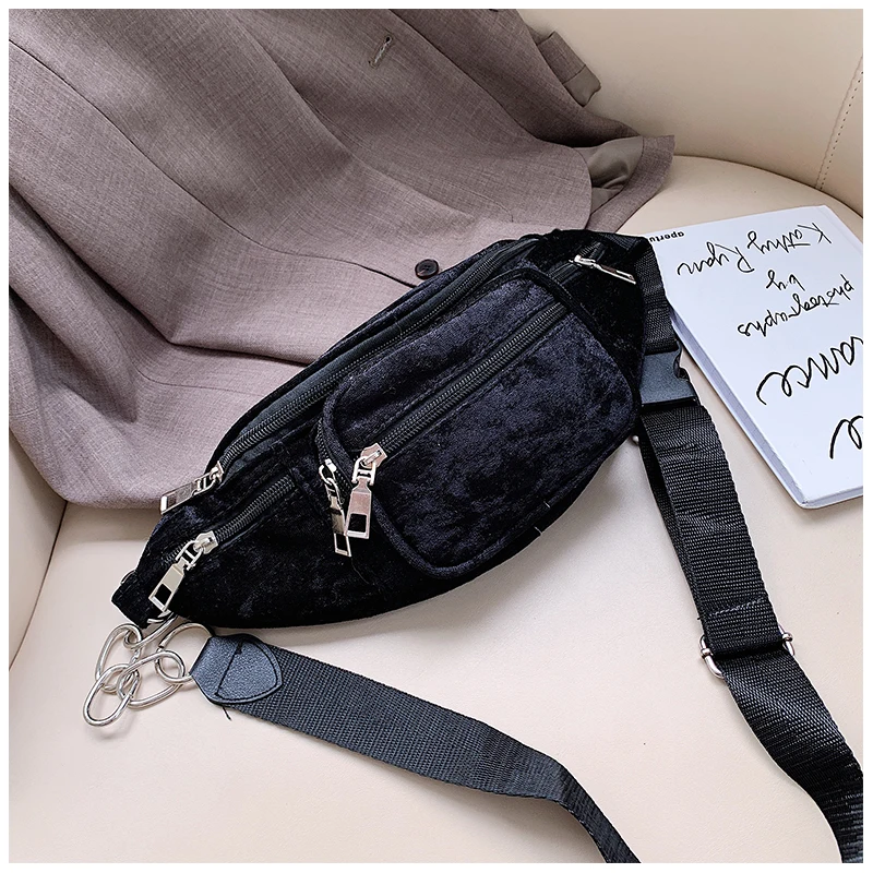 Высококачественная бархатная Женская поясная сумка 2019 новые модные нагрудные Рюкзаки Большая вместительная сумка на пояс сумки через