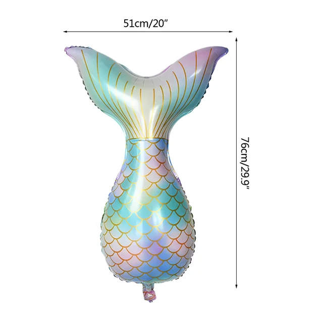 Little Mermaid Party Balloons 32inch Number Foil Balloon Kids Birthday Party Decoration Supplies Baby Shower Decor Helium Globos 1pcs tail